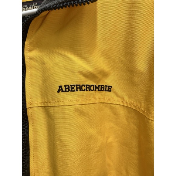 Abercrombie&Fitch Mens Yellow Fleece Lined Jacket Size Small Rare 1990s *Flaw